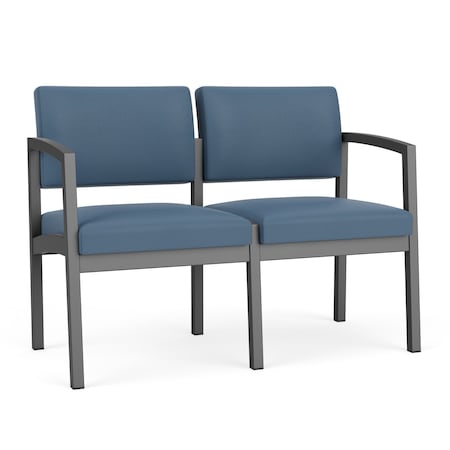 Lesro Lenox 2 Seat Tandem Seating W/ No Center Arm, 43.5 in W 24.5 in L 32 in H LS2101